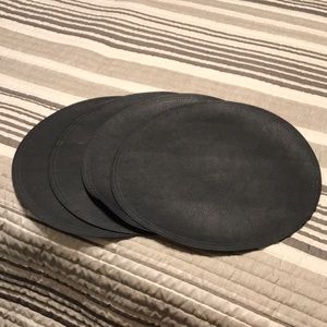 4 Navy Blue Faux Leather Chargers/Placemats